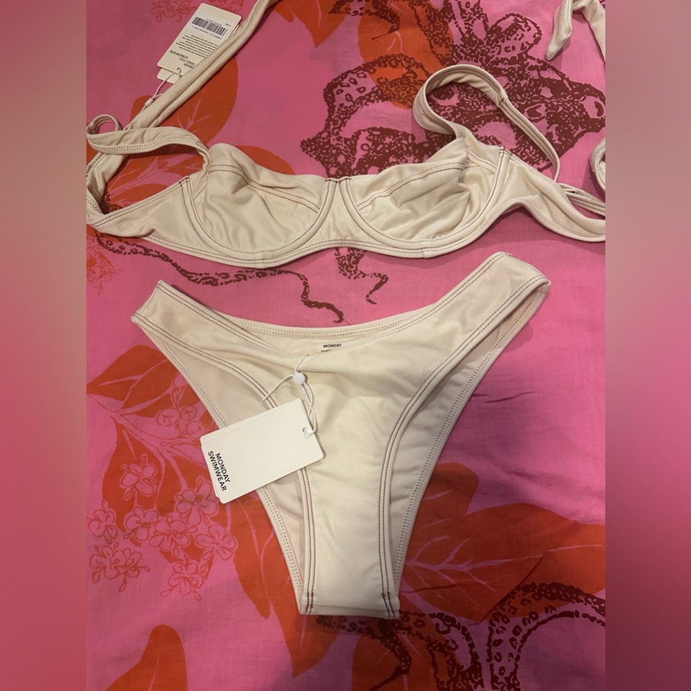 Monday Swimwear Ivory Bikini Set